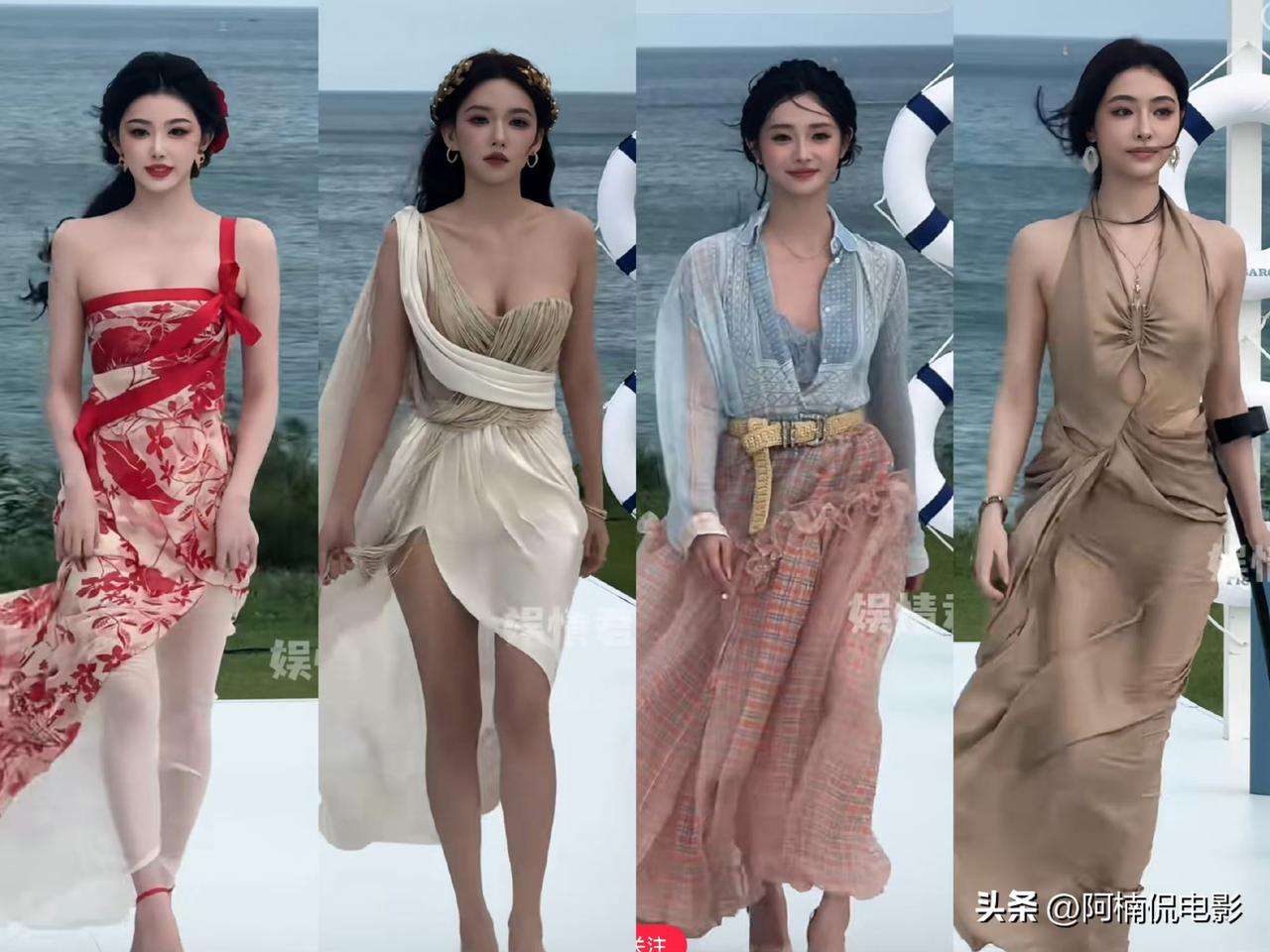 今日费加罗红毯四大美人生图状态惊艳，程潇稳居C位赢麻了！她化身古希腊女神，抹胸礼