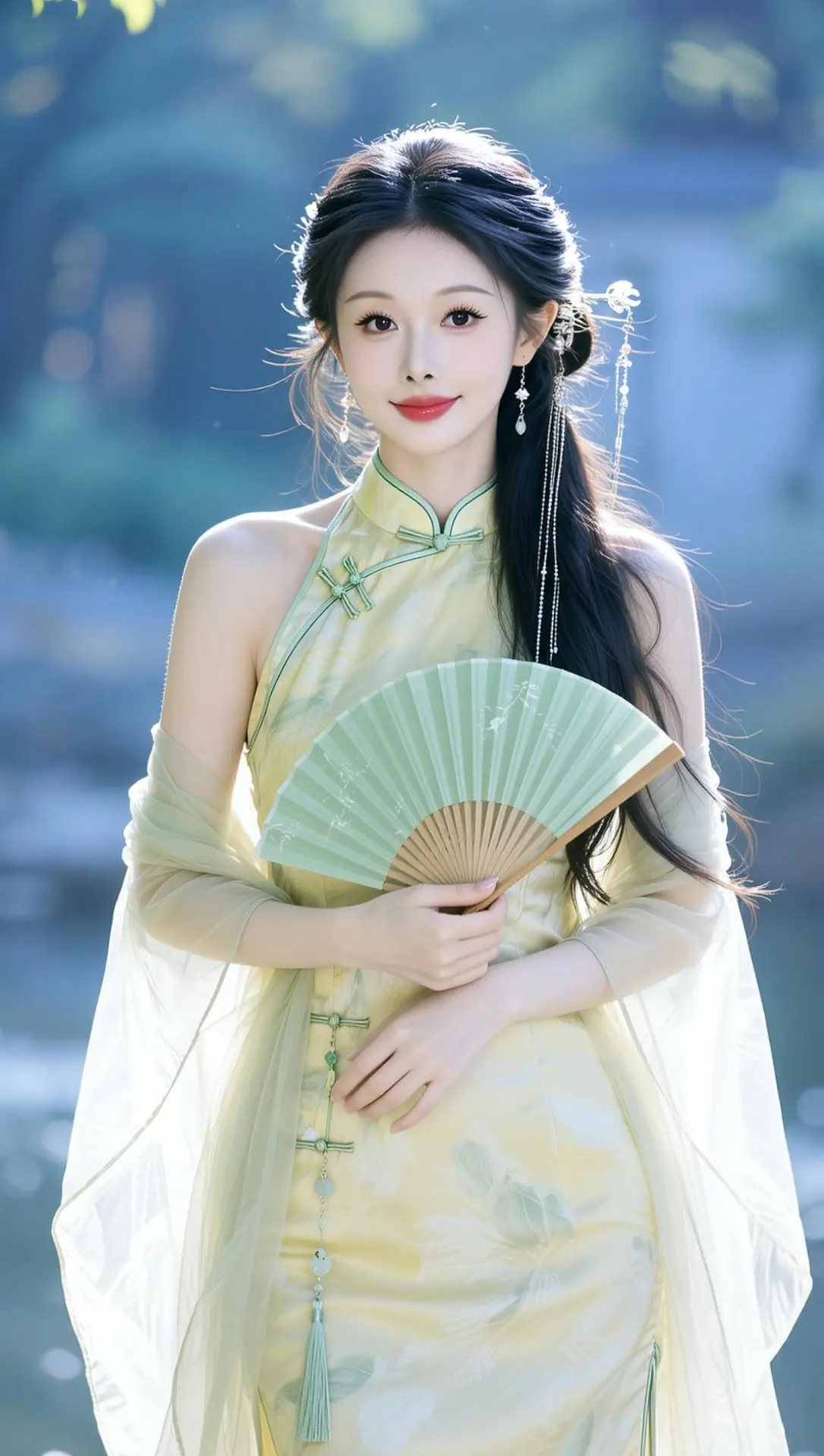AI竹韵旗袍照 ai创作 国风的美感 清新旗袍写真