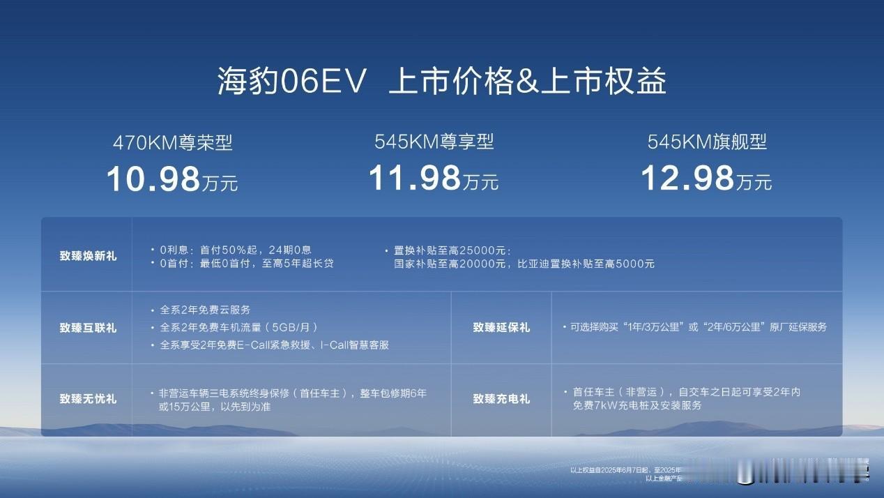 比亚迪海豹06EV上市！10.98万起，年轻人的第一台纯电轿跑真香！
比亚迪海豹