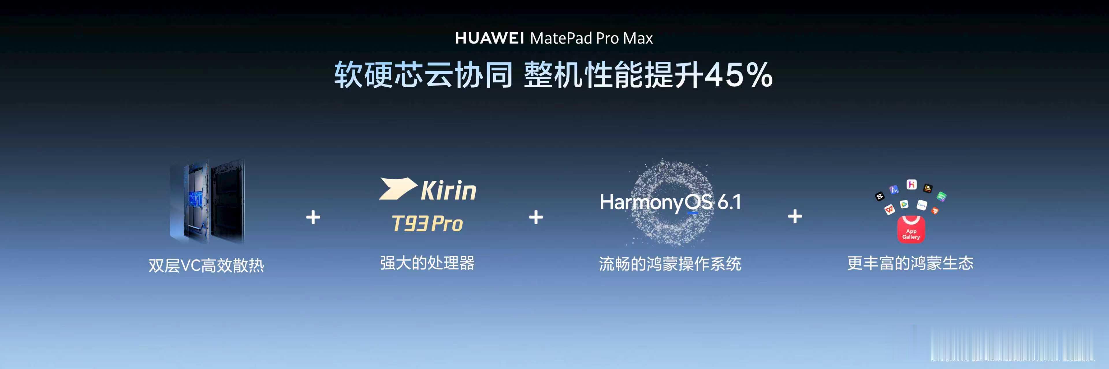 华为新平板麒麟T93Pro旗舰芯片华为MatePad Pro Max正式亮相，搭