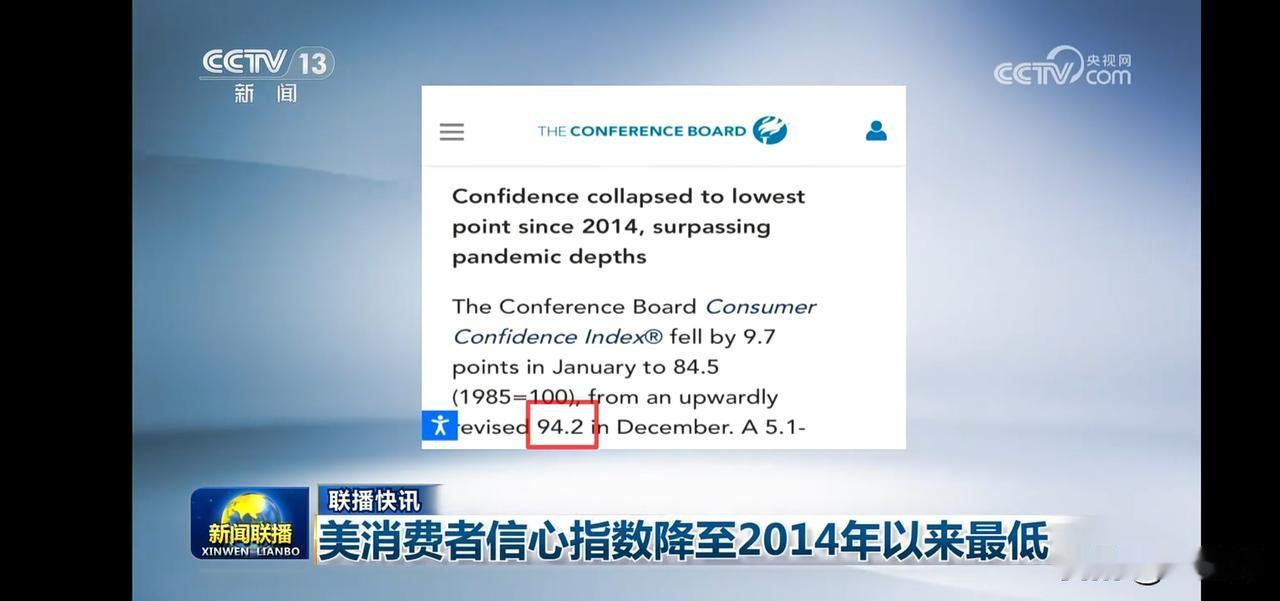 美消费者信心指数降至2014年以来最低，经济前景堪忧