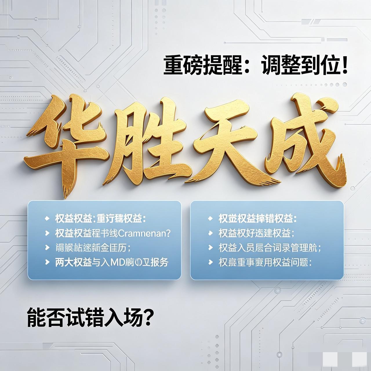 [彩虹] 重磅提醒：调整到位！“华胜天成”两大利好加持，能否试错入场？
 
提示