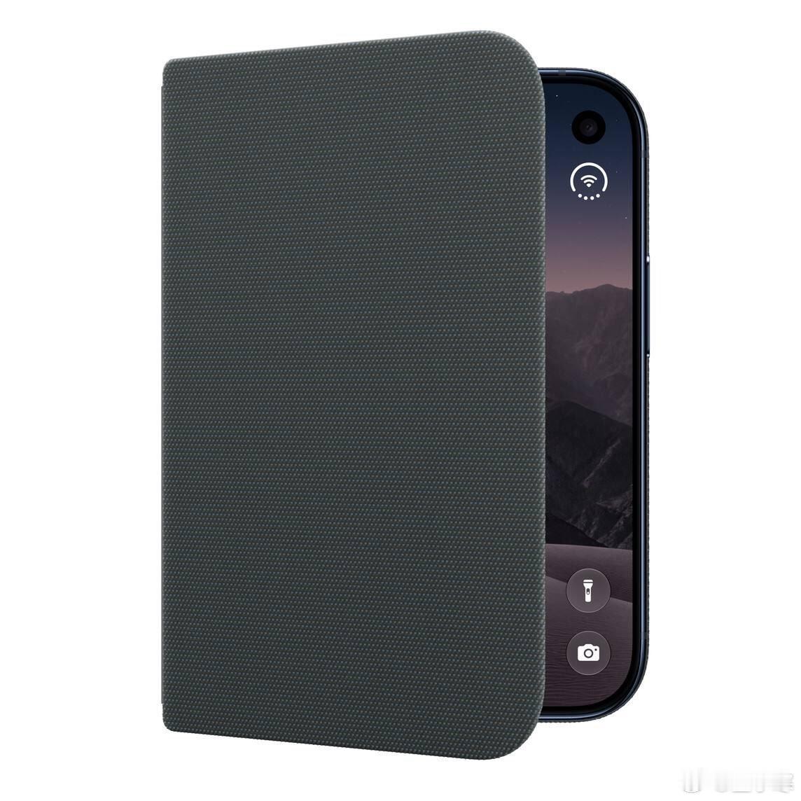 苹果首款折叠机 iPhone Duo 原装保护壳来了！带支架的双面夹，官方 Te