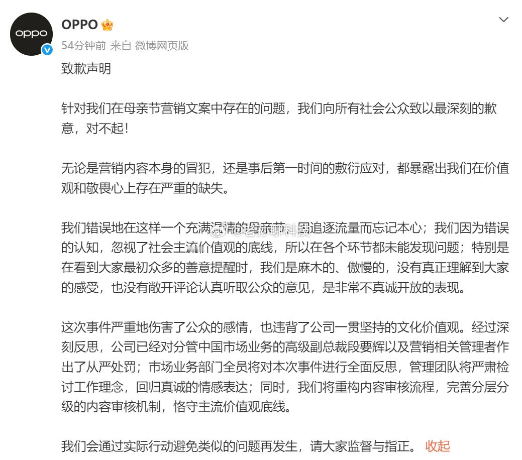 OPPO高级副总裁职级直降两级这个真没必要吧？感觉处罚有些过重了OPPO这一次母