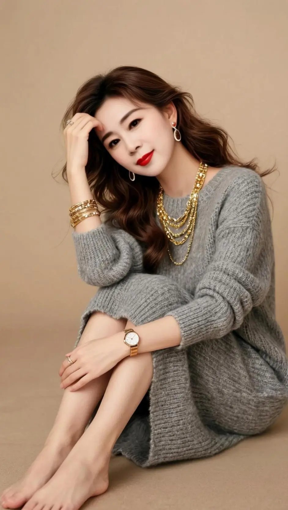 AI金饰毛衣照 ai创作