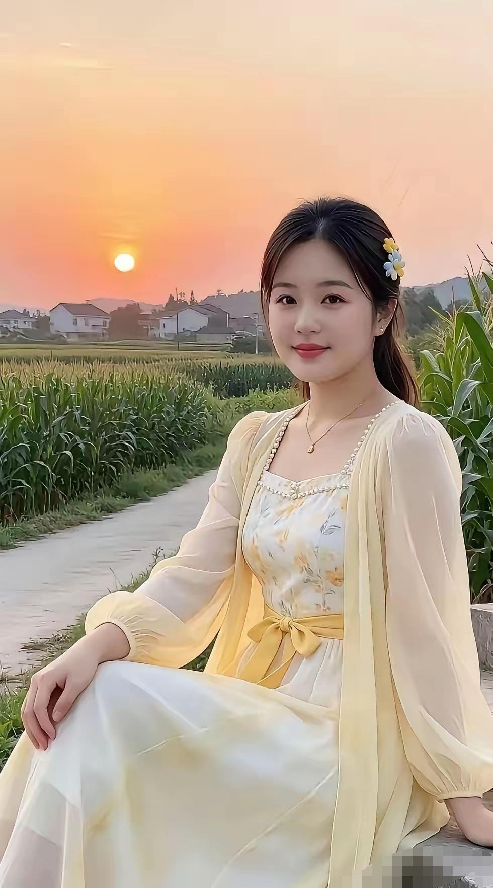 夕阳下的留念