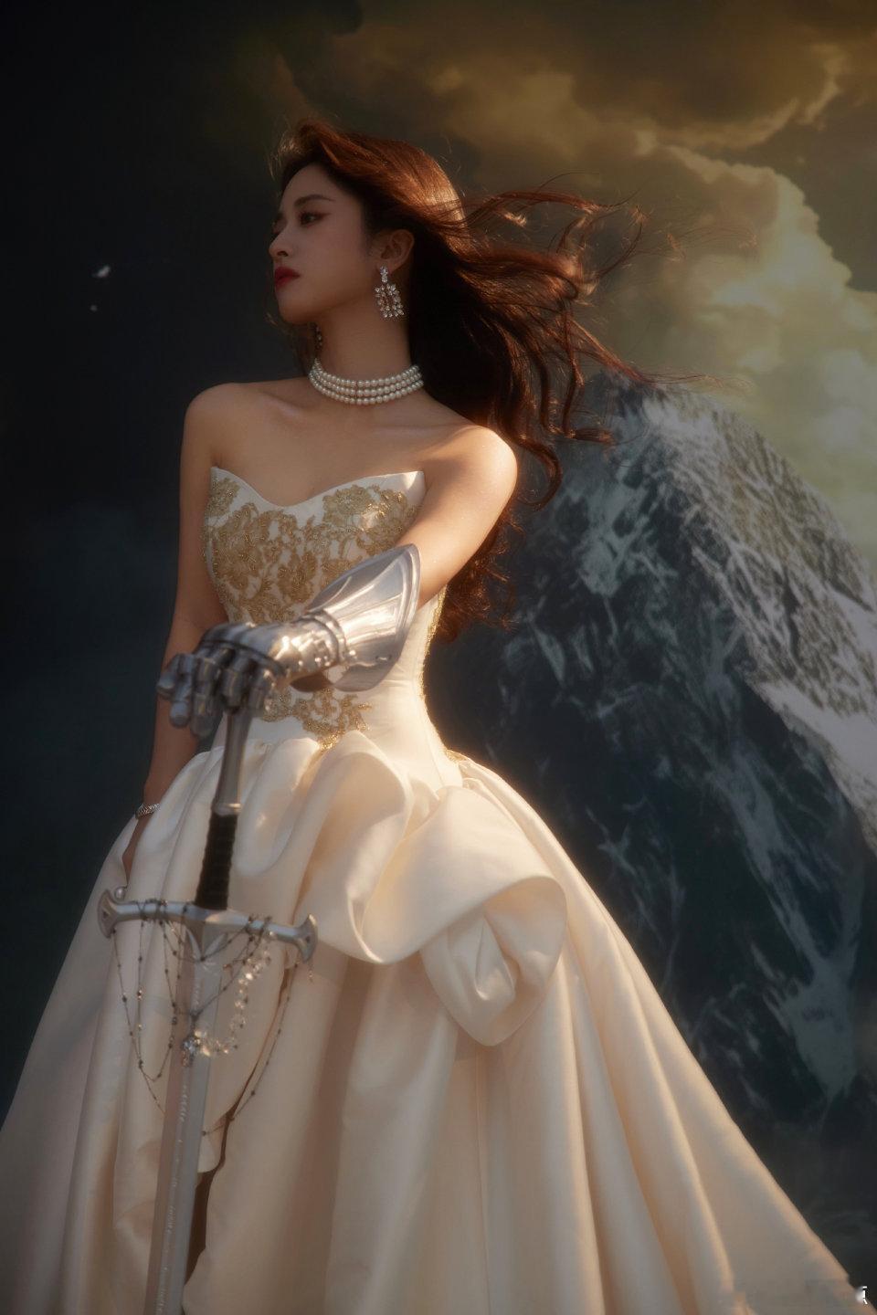 沈月合诗雨撞道具微博视界大会沈月合诗雨撞造型了吧，两个人都是宫廷风执剑少女！沈月