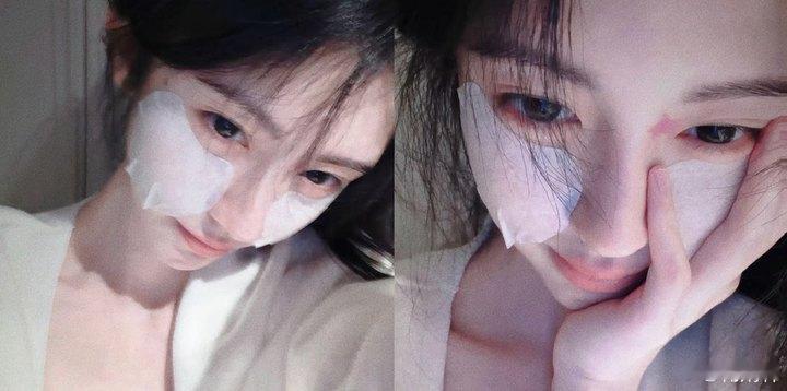 鞠婧祎鞠婧祎眼角有颗星星鞠婧祎素颜湿敷状态 哇哦！这个皮肤状态我狠狠爱住了！！！