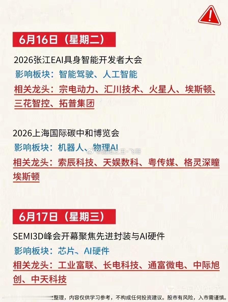 🔥A股下周大事件（6.15-6.18）‼️下周大事件前瞻！ 