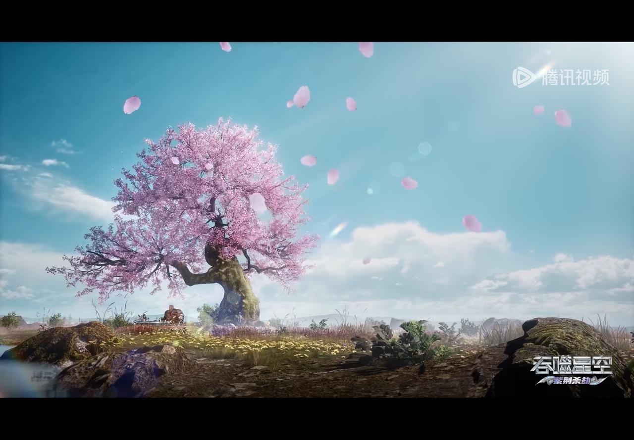 国漫吞噬星空真洐王选的这个环境挺好的，桃花树下，但是这个样子有点像樱花，真洐王看