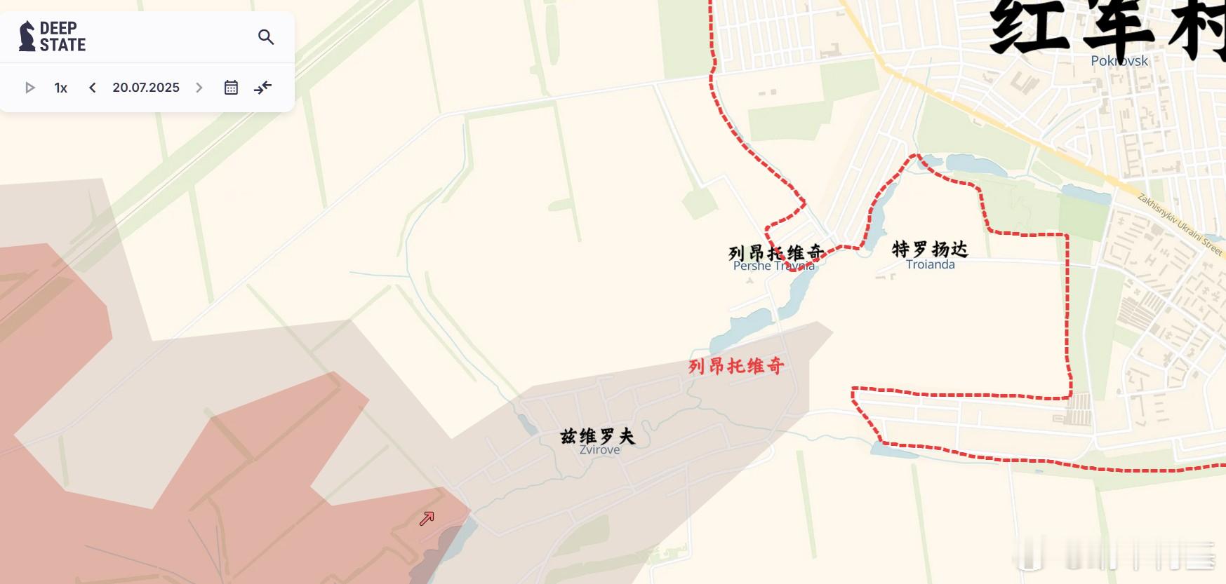 红军村一带，DS突然在兹维罗夫更新了一大片灰色区域，覆盖附近的废料堆，并指向特罗