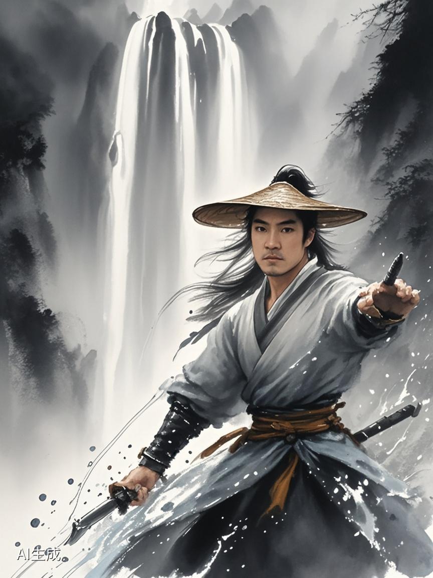 AI写真辑站上青崖之巅，披风掠起。风、景、人，都恰到好处！