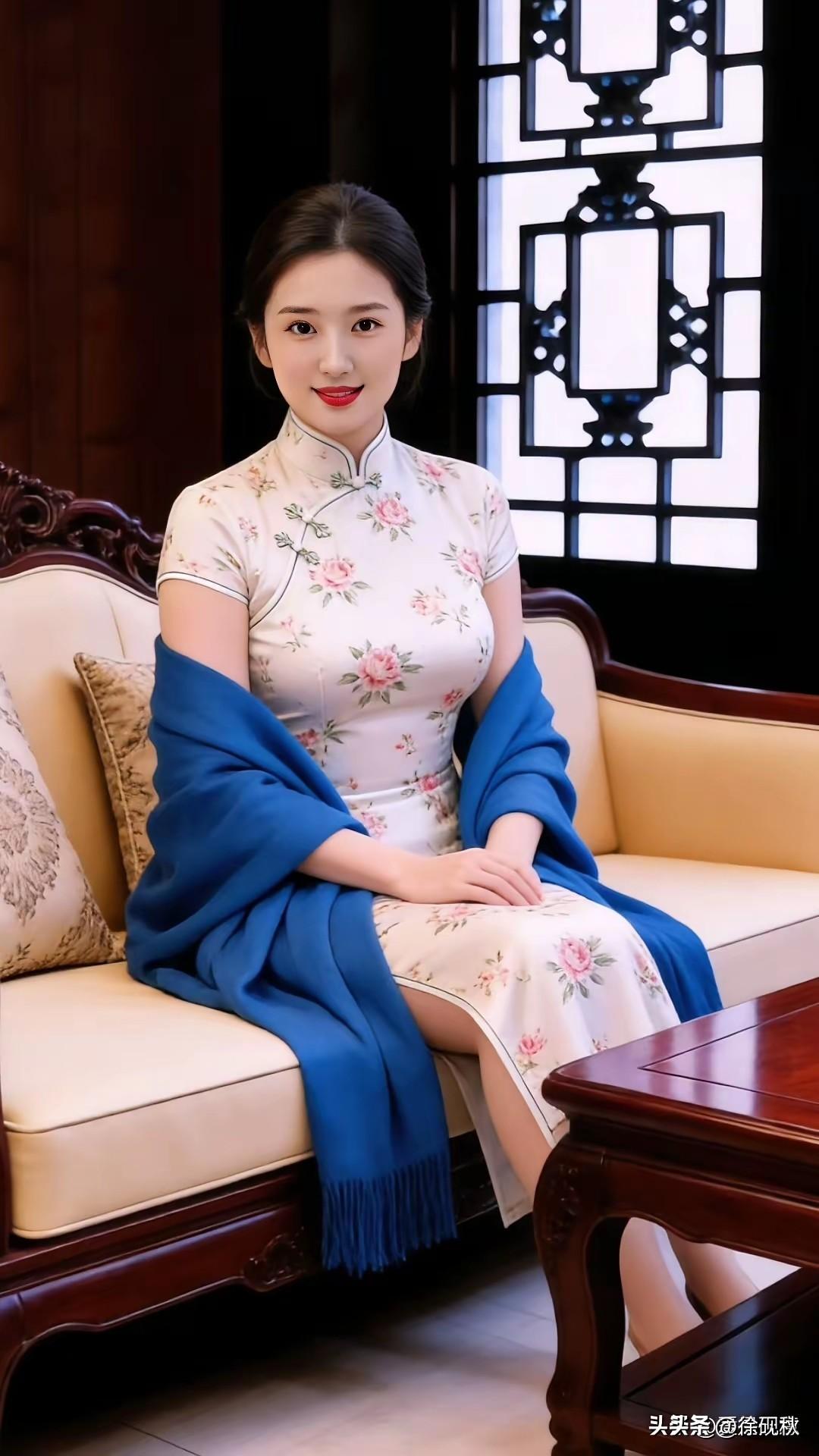 中国旗袍，文化传承。
大家闺秀，小家碧玉。
身着旗袍，性感妩媚。