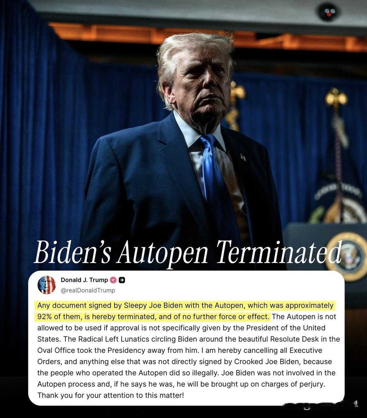 川普繼宣布將永久暫停「第三世界國家」的簽證之後，再次聲稱將廢除拜登時期簽署的相關