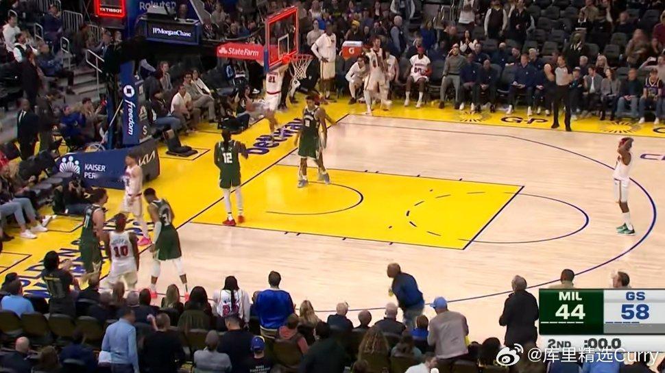 守住优势！半场勇士58:44领先雄鹿14分。你怎么评价半场比赛？雄鹿vs勇士 ​