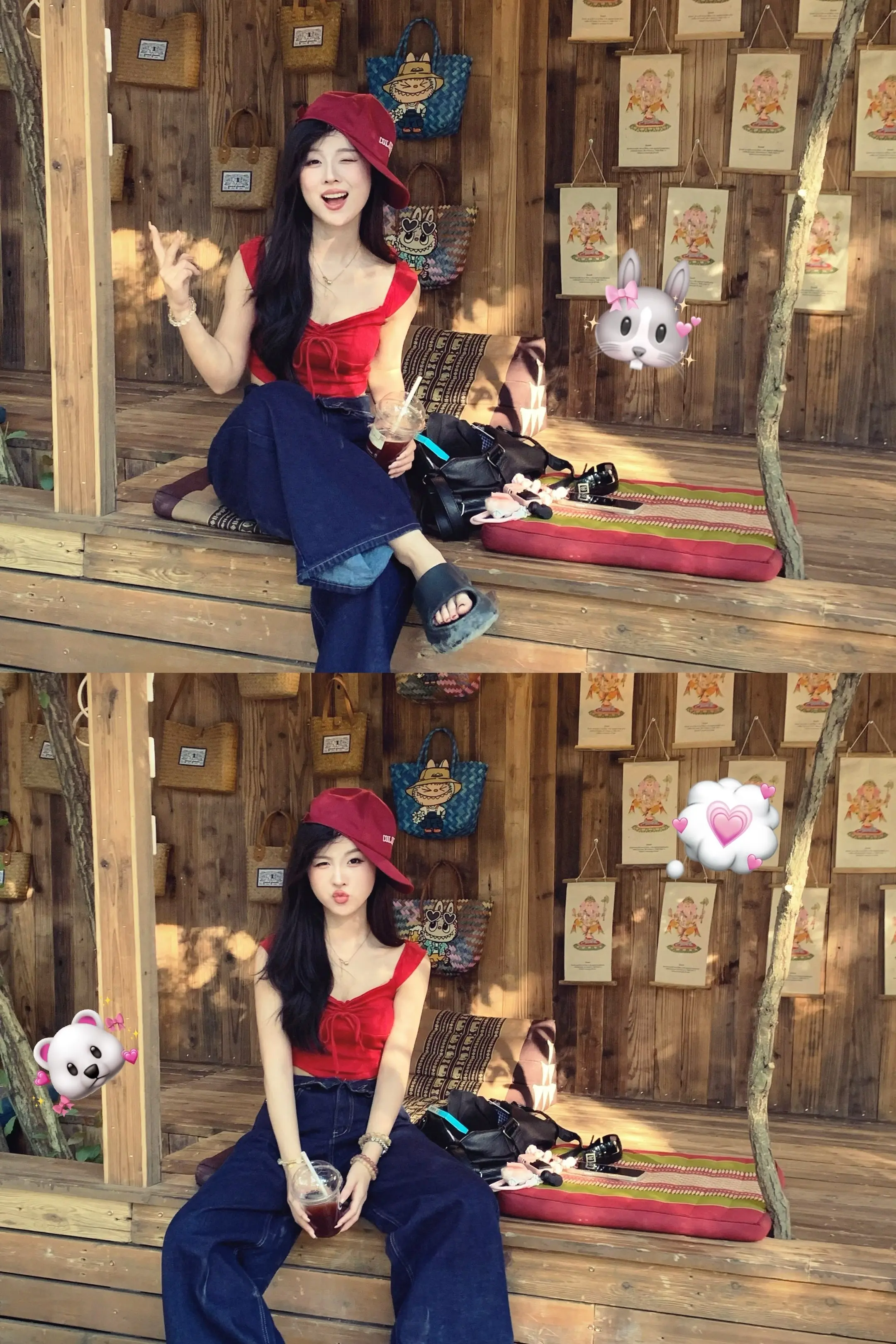 不上班就出去玩。