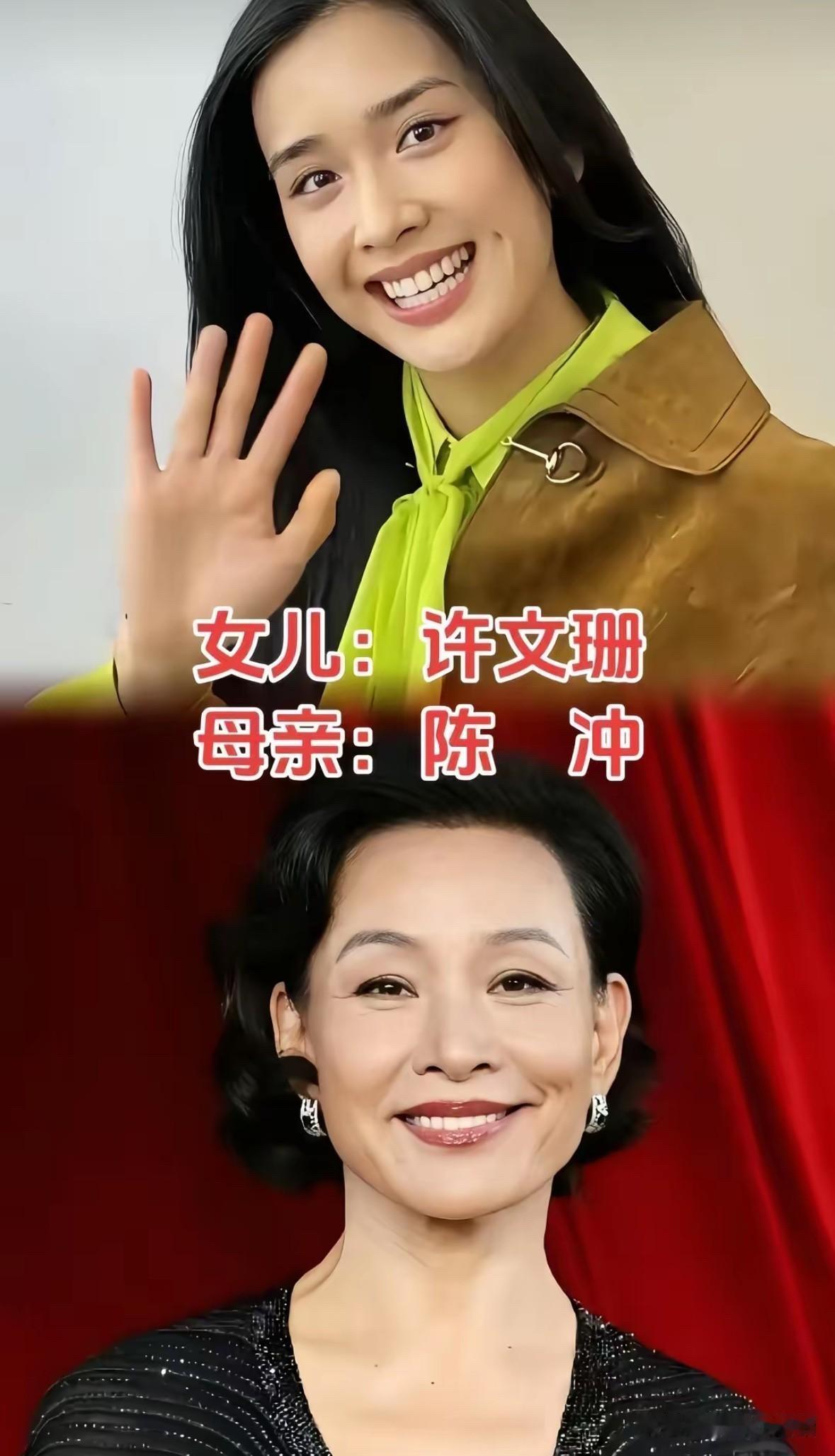 看了陈冲许文珊、王姬高丽雯、江珊高亦心这些明星母女的合照，才发现女儿的颜值都是妈