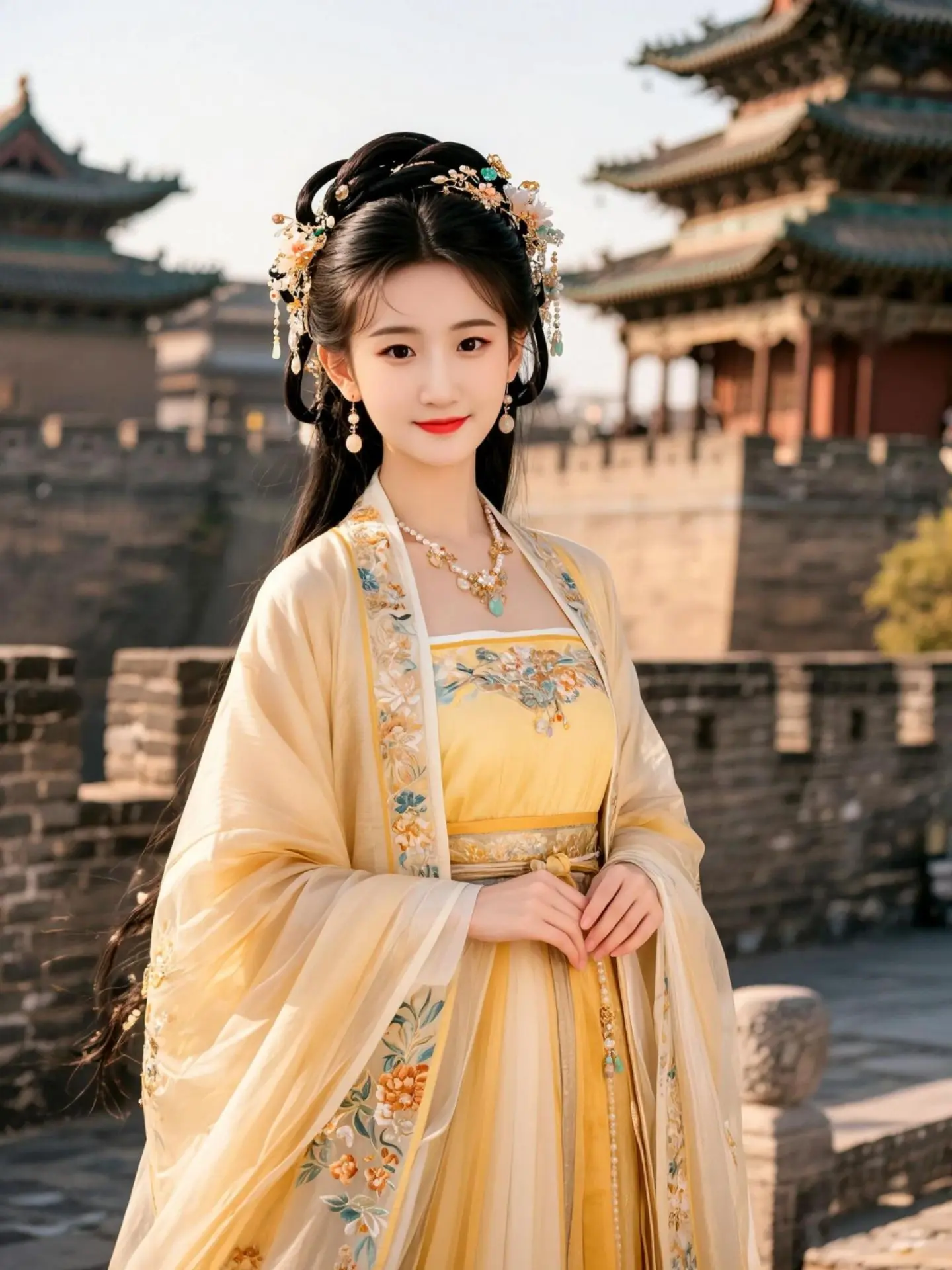 AI宫墙汉服照 ai创作