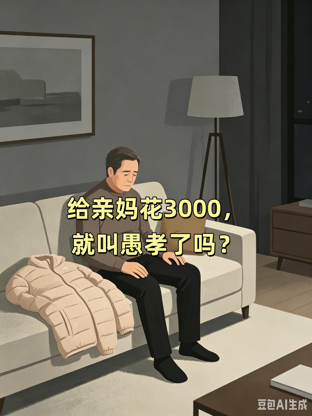 就因为给我妈买了件3000元的羽绒服，

老婆直接收拾东西回娘家了，

扔下话要