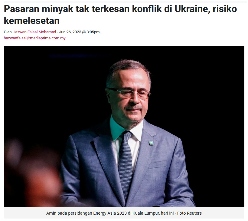 【沙特阿美CEO：有中印需求支撑，今年全球石油市场基本面良好】6月26日，国际石