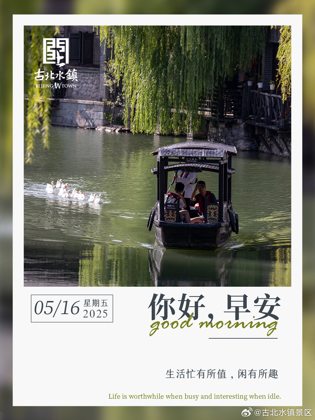 生活忙有所值，闲有所趣早安，宝子们~ #古北水镇# ​​​