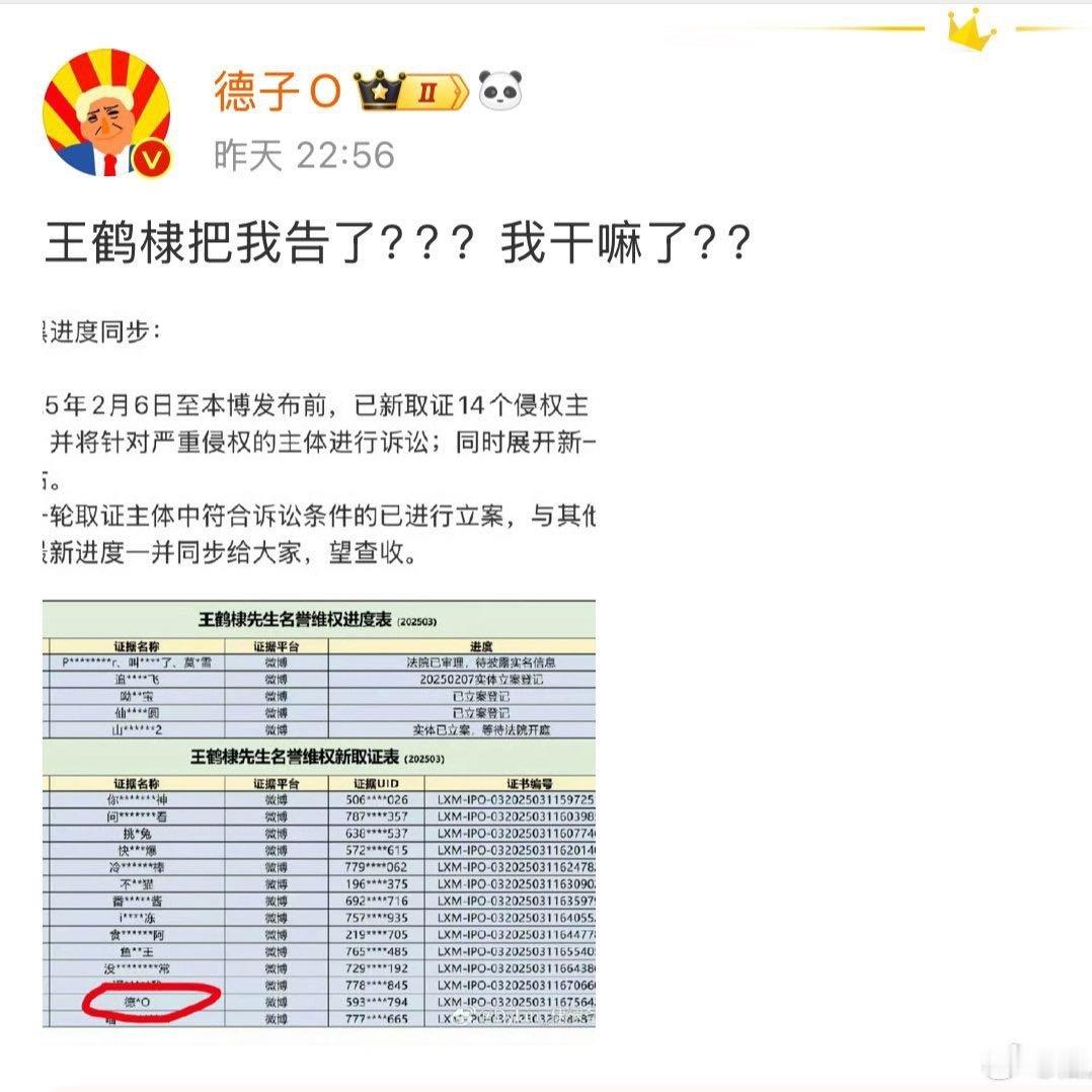 王鹤棣告了男德王鹤棣把男德给告了，德子：王鹤棣先生，不知道哪一条让您大动干戈！还