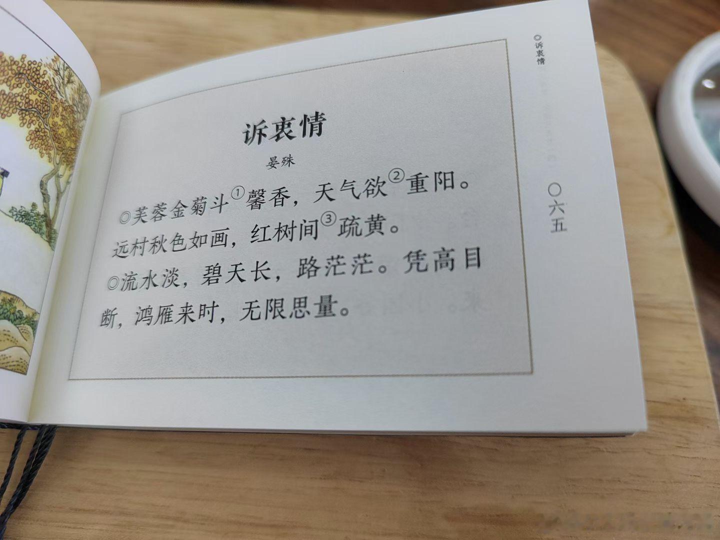 宋词鉴赏晏殊《诉衷情》芙蓉金菊斗馨香，天气欲重阳。远村秋色如画，红树间疏黄。 流