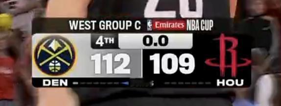 那边掘金3分险胜火箭，好激烈的比赛 