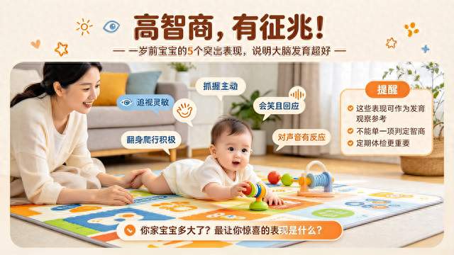 高智商，有征兆！一岁前宝宝的5个突出表现，说明大脑发育超好！