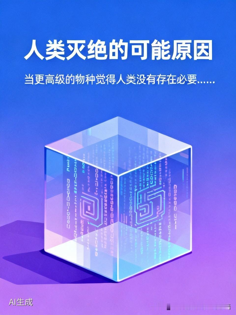 当更高级的上一层物种觉得人类没有存在的必要，那么它们就会清除所谓“人”的一系列代