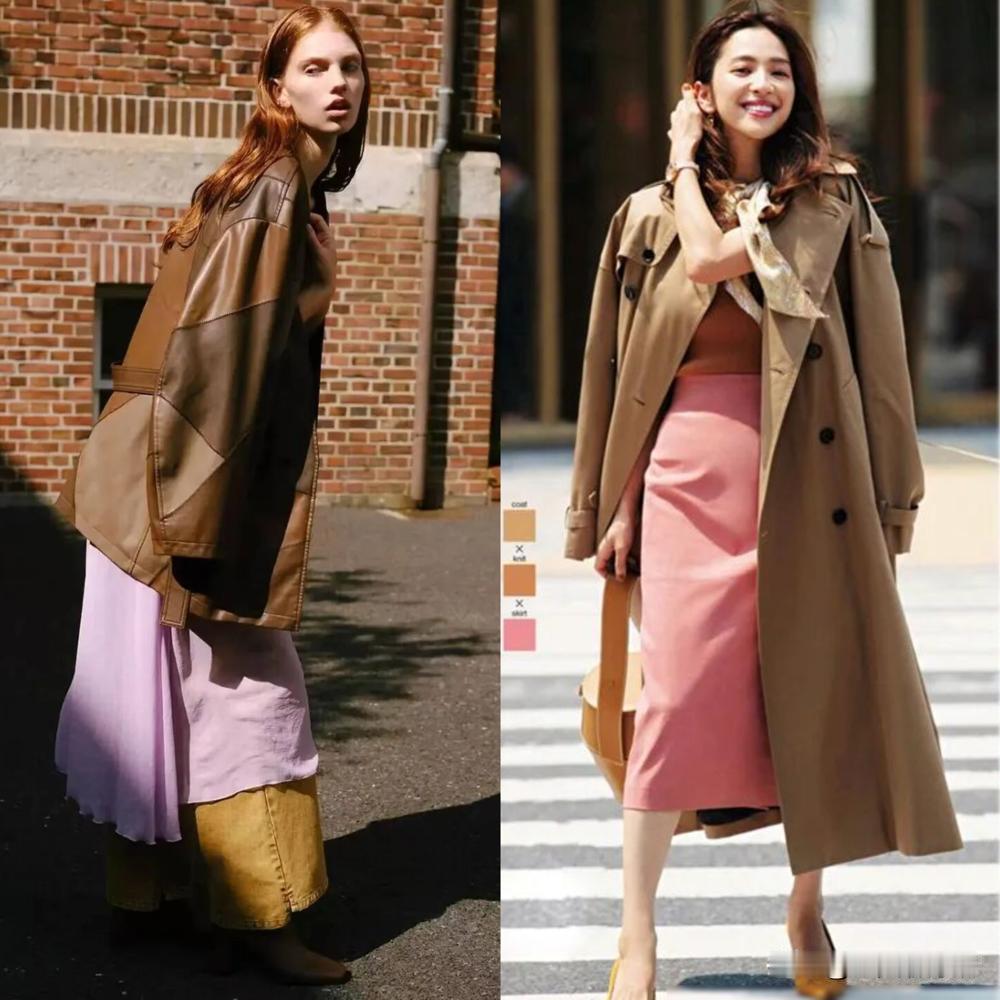 如果你有一件“棕色外套”，这样配色更时髦高级

👀

棕色外套真是秋冬衣柜里的