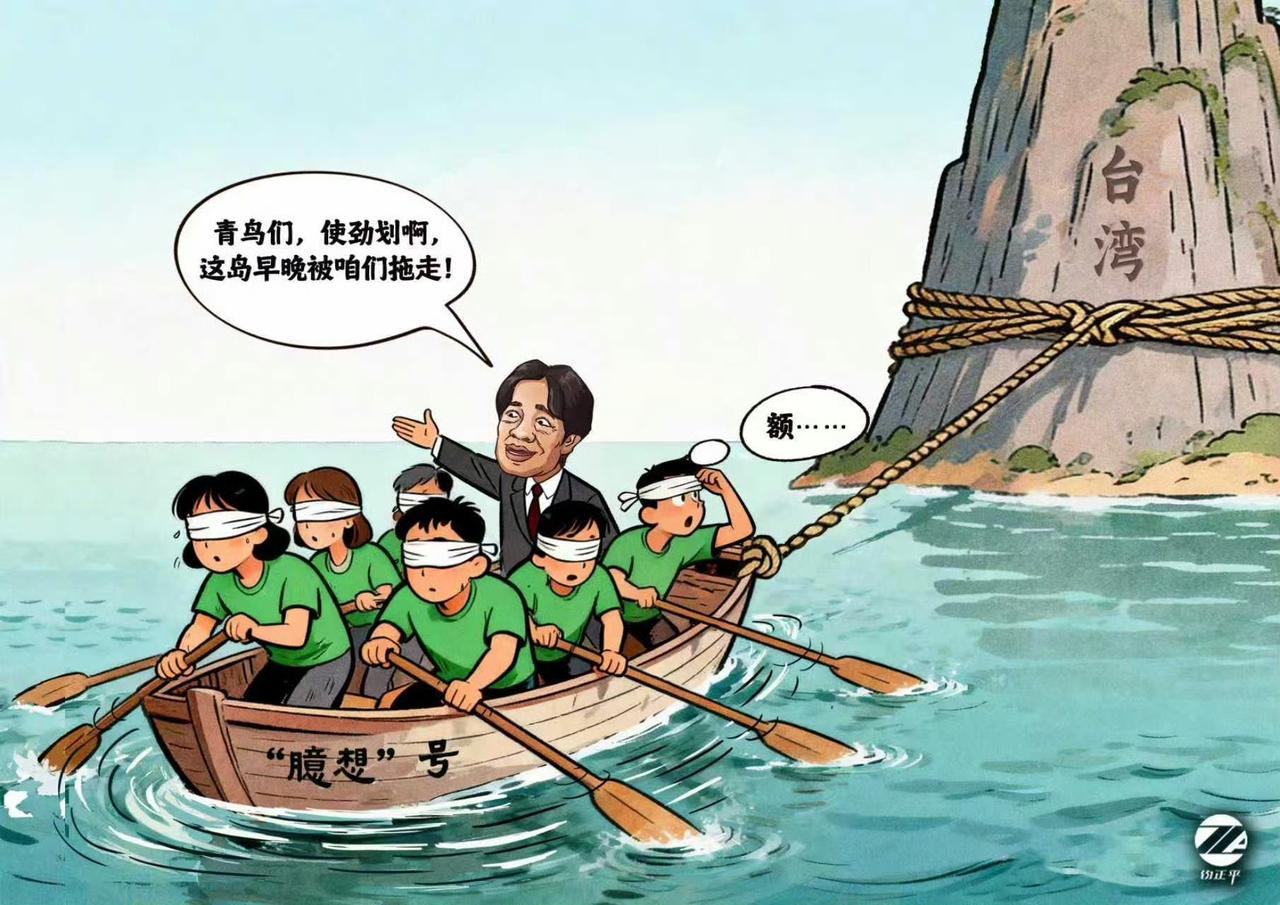 哈哈哈哈，这图画得太形象了，直接把台湾赖清德的脑残嘴脸画出来了！ ​​​