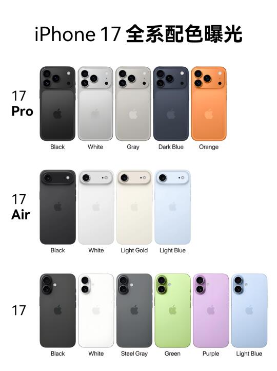 iPhone 17系列全系配色曝光？