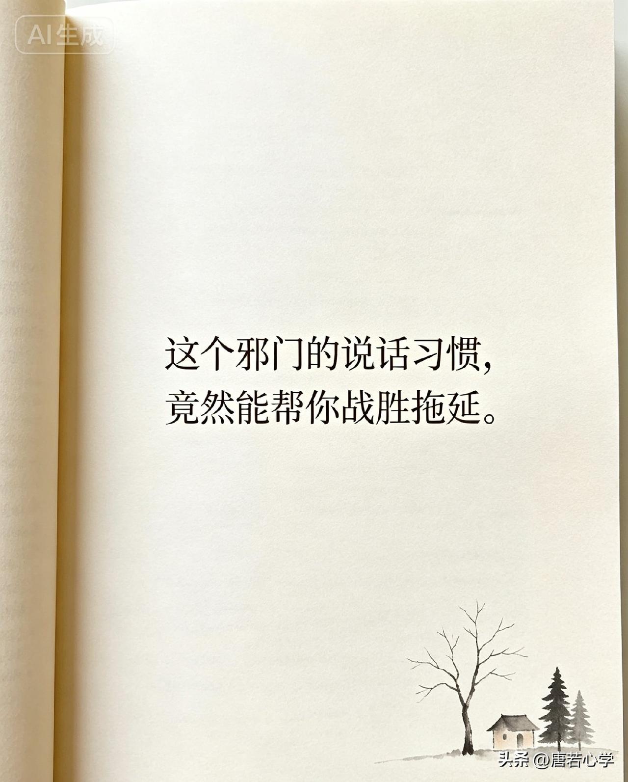 这个邪门的说话习惯，竟然能帮你战胜拖延。

心理学家威廉·詹姆斯说过：“人不是通
