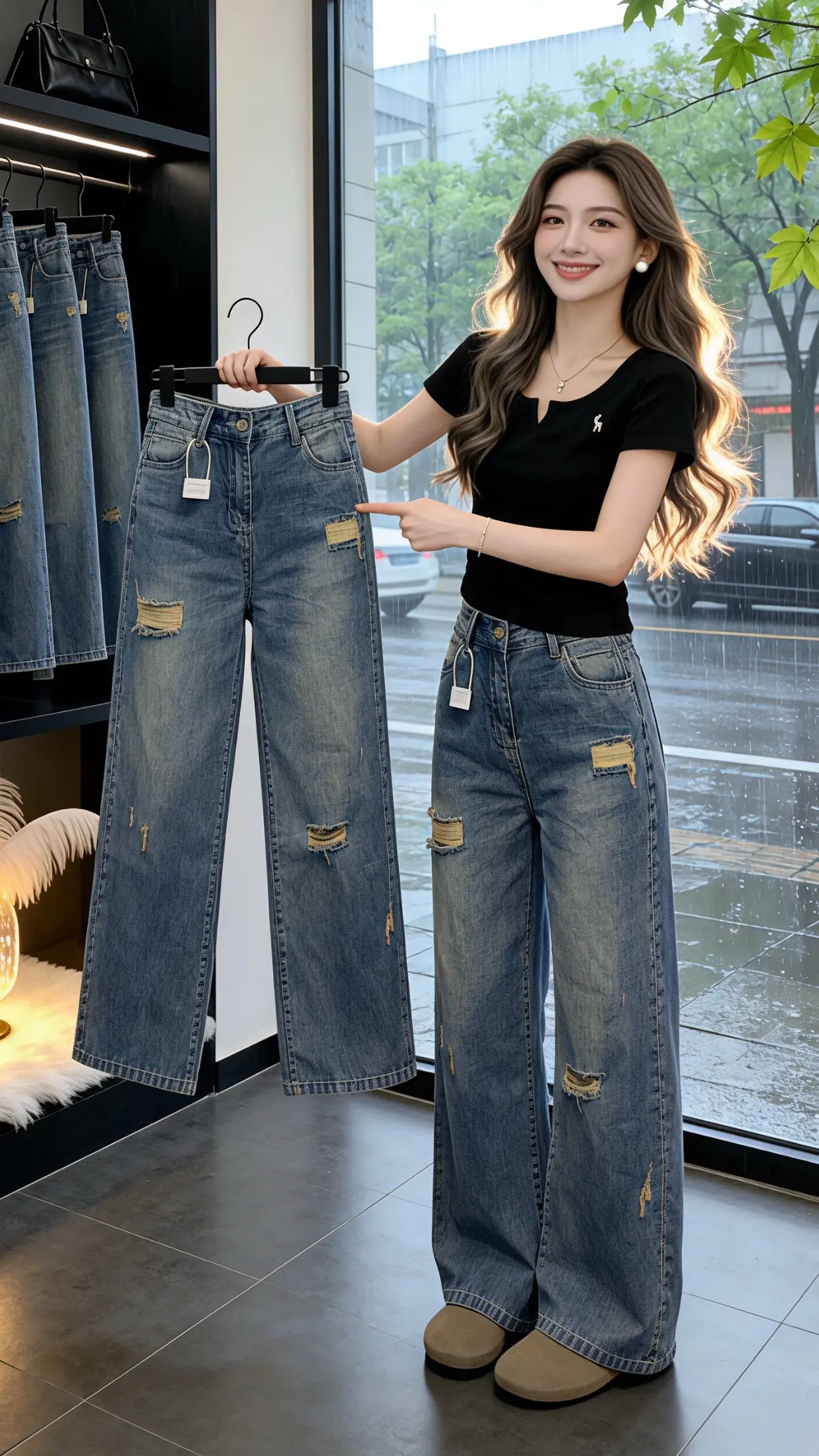 怎么将牛仔裤穿出高级感 夏季破洞牛仔裤搭配 一条牛仔裤搞定一周穿搭 一...