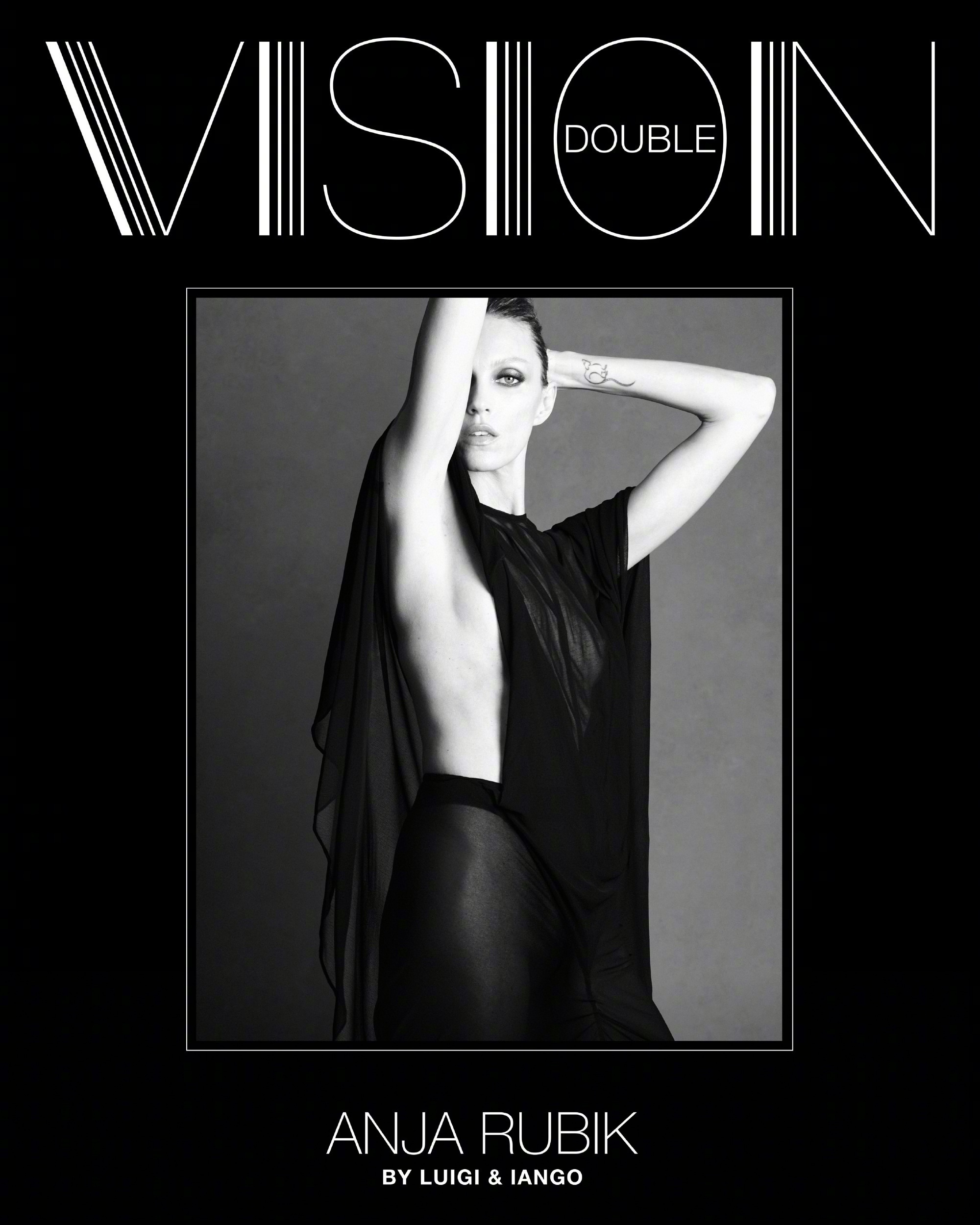Anja Rubik 出镜 Double Vision 杂志写真冷冽锋利的质感里