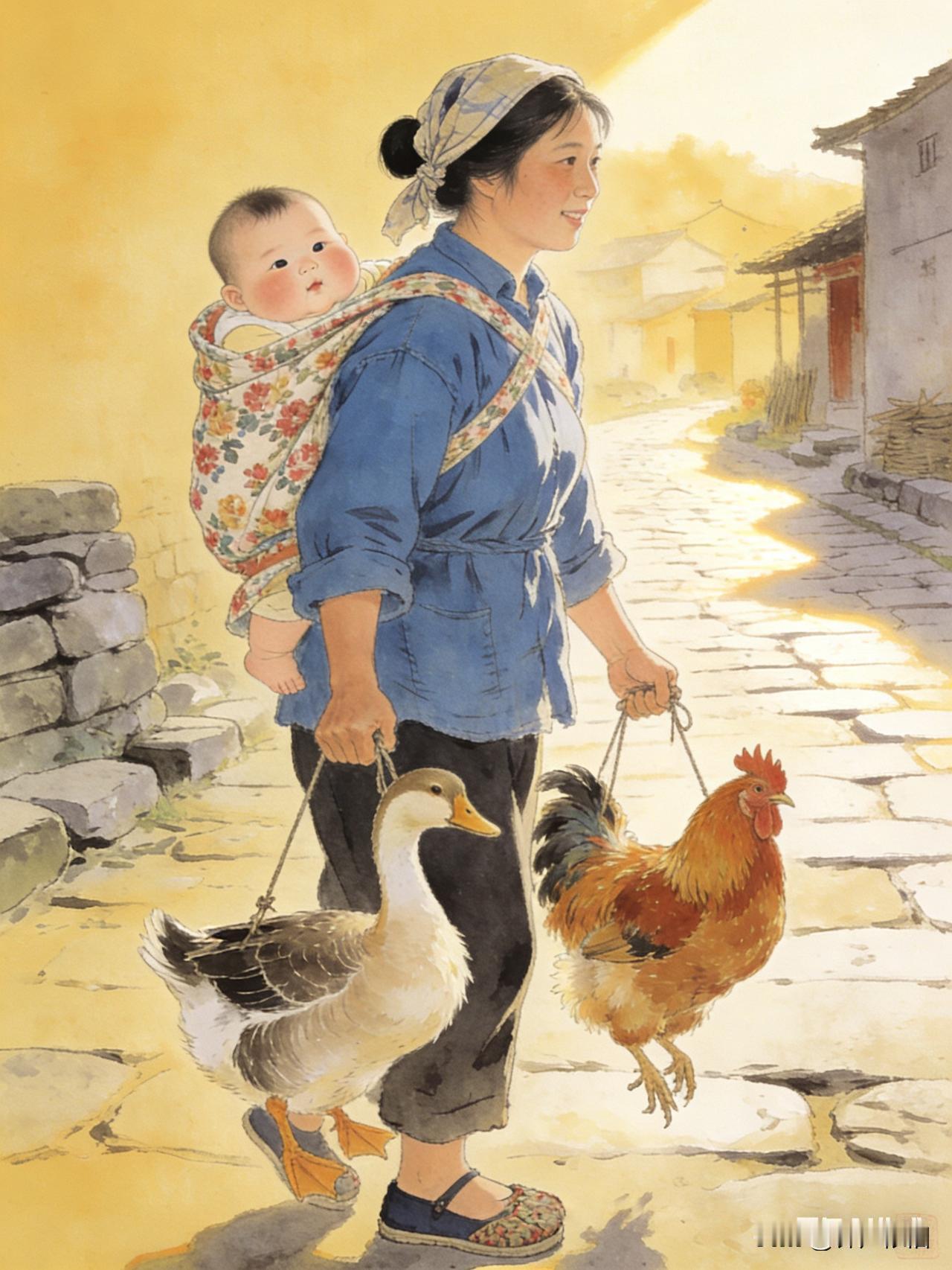 大年初二回娘家，我这可是严格遵循“左手一只鸡，右手一只鸭，身上还背着一个胖娃娃”