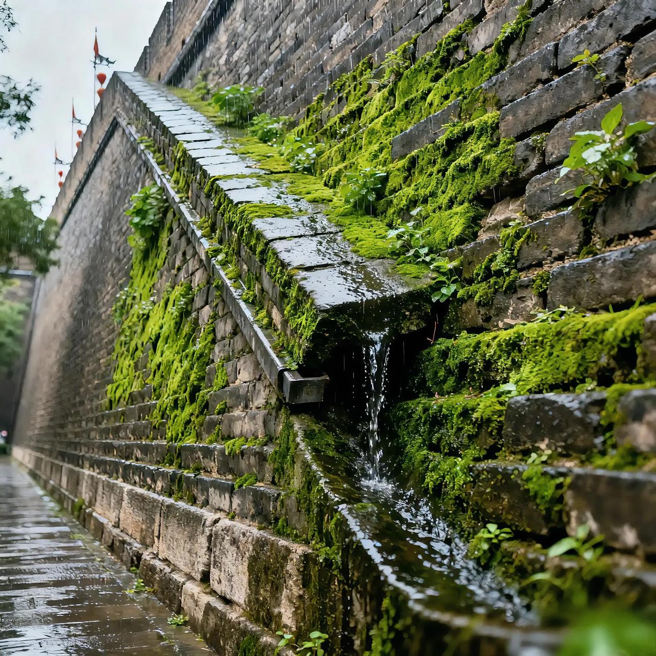 西安城墙披“绿衣”？这场雨藏着千年默契
 
“雨打城墙绿，风过古垣香”。西安连月