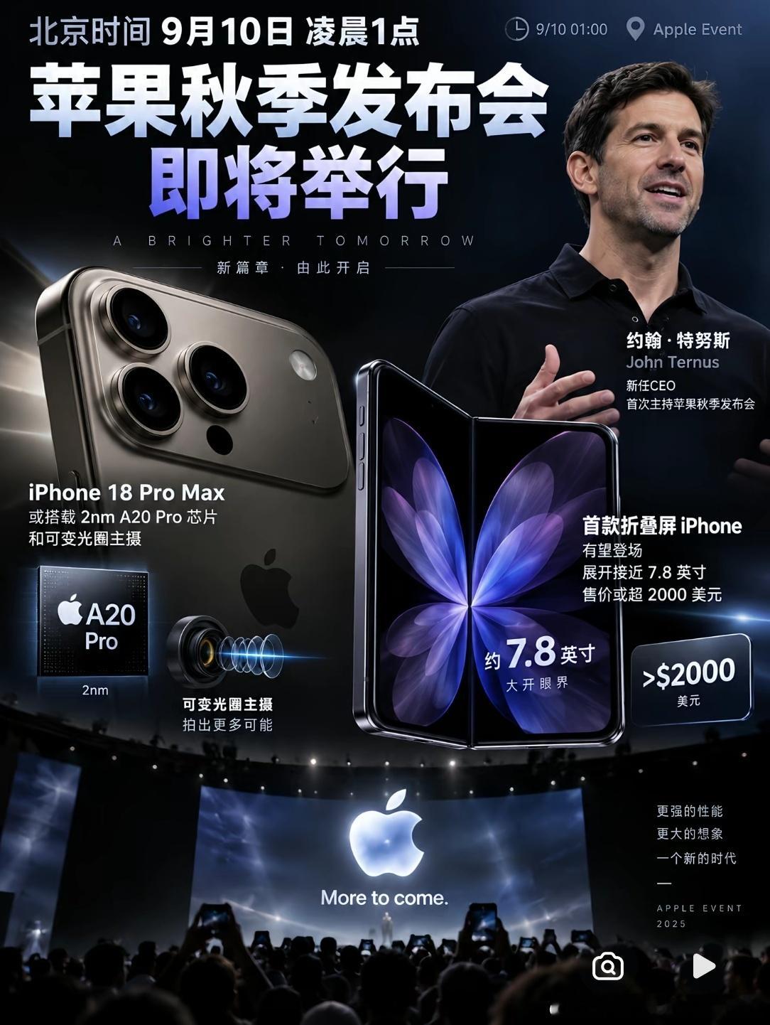 库克退居二线，特努斯上台就搞了个大动作。苹果这次发布会没按套路出牌，秋季只发高端