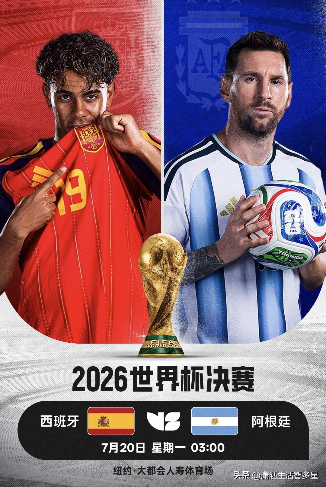 7月20日凌晨3点，纽约大都会人寿体育场将迎来一场“神仙打架”——西班牙和阿根廷