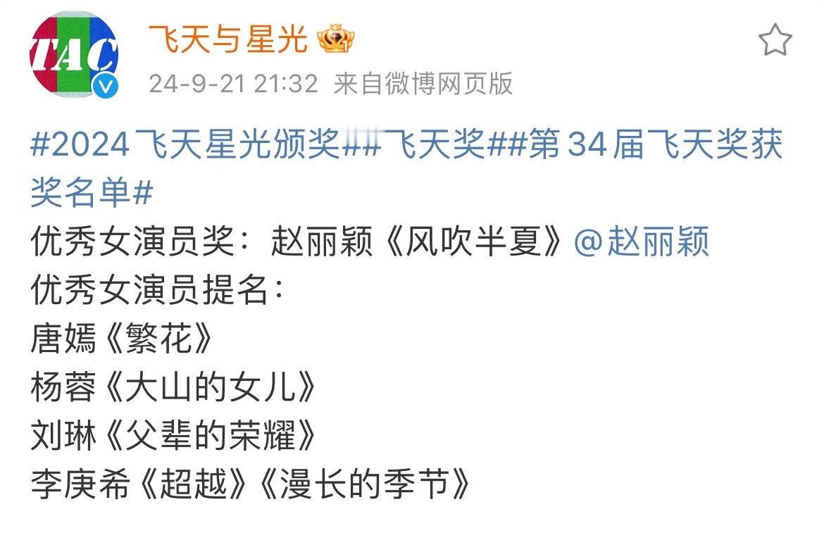 这届提名好幽默啊～评委是用啥评选的[傻眼]好多演技很好的女演员 殷桃谭卓马伊琍不