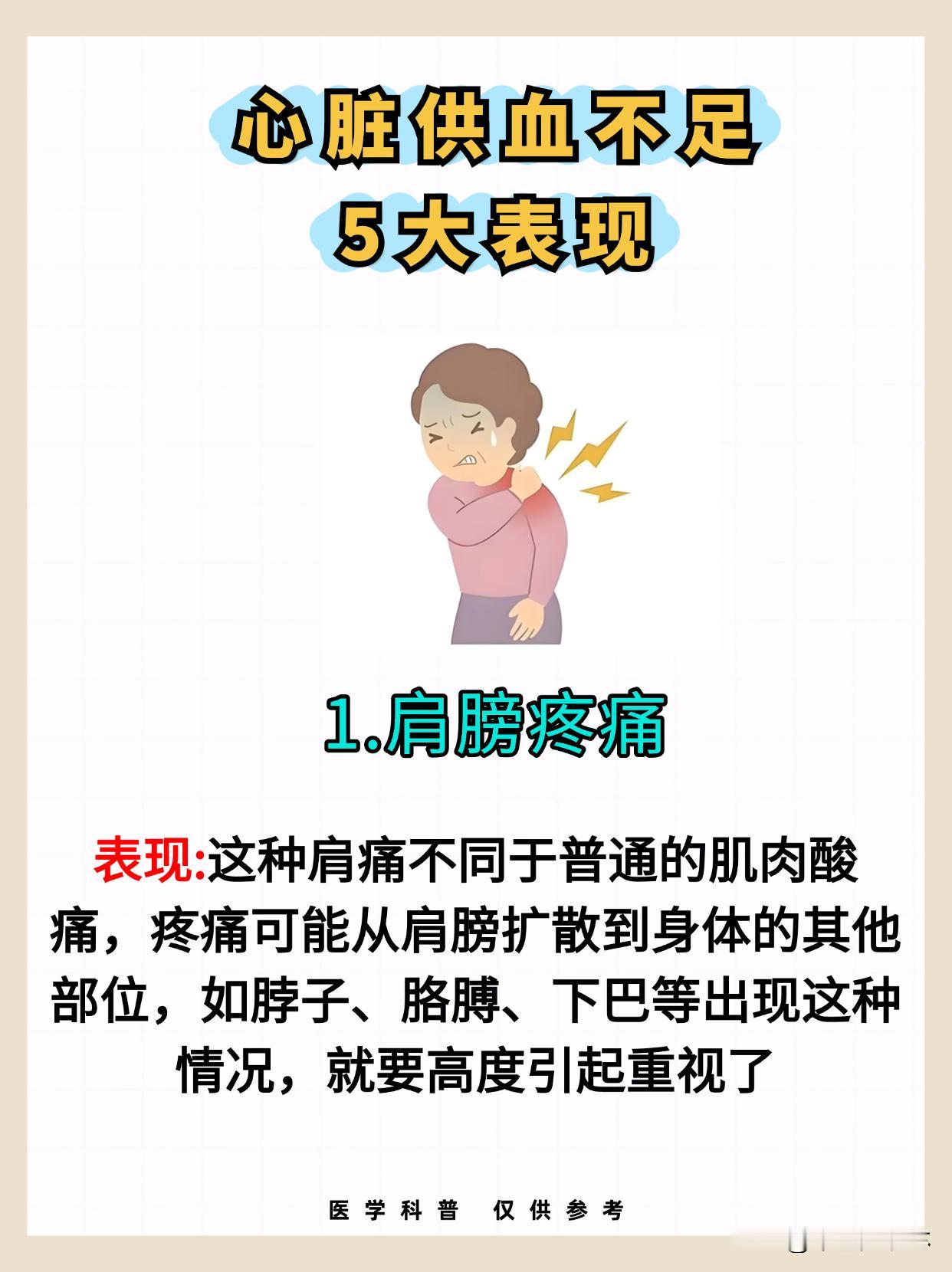 心脏供血不足的五大表现