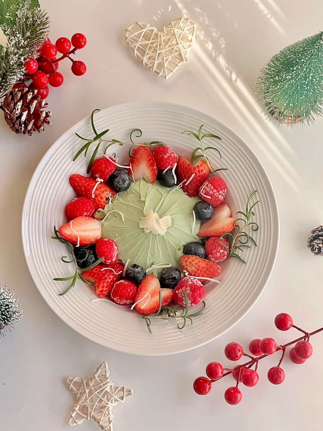 快手早餐｜🎄圣诞花环酸奶碗🥣