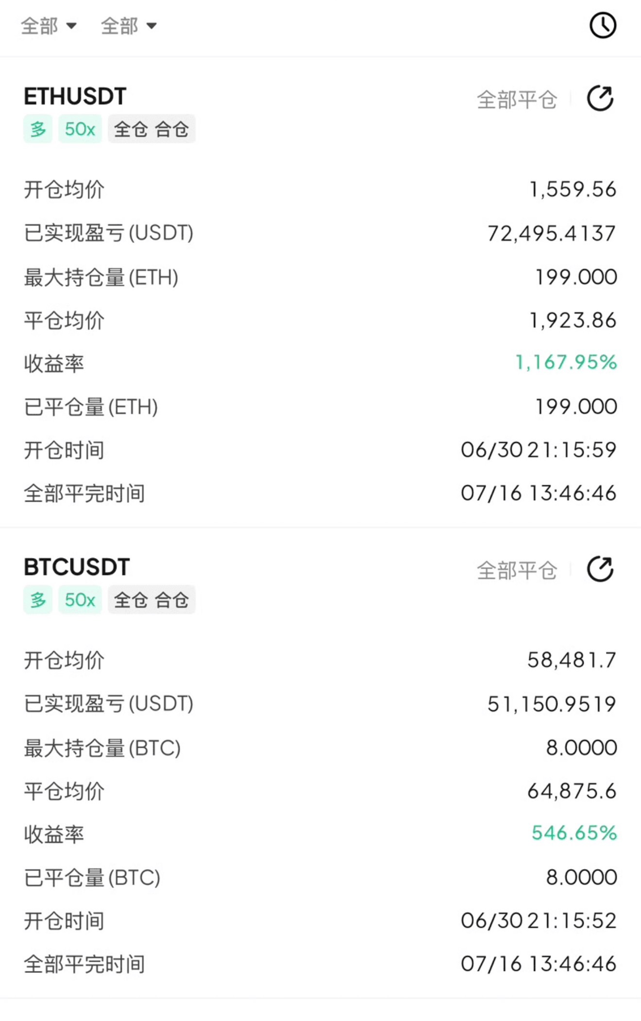 本轮中线利润全部落袋，下半年整体战略已定：捕捉及等待抄底机会，不制定次数，不限制