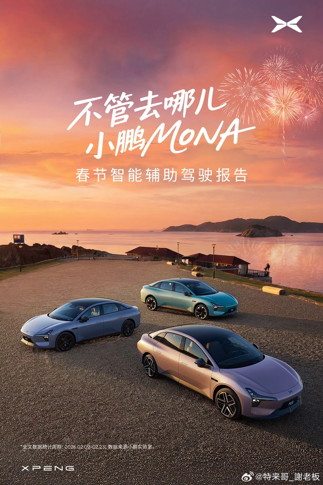 小鹏今天发布了MONA春节智驾报告，春节这段时间，MONA车主用智驾的里程直接是