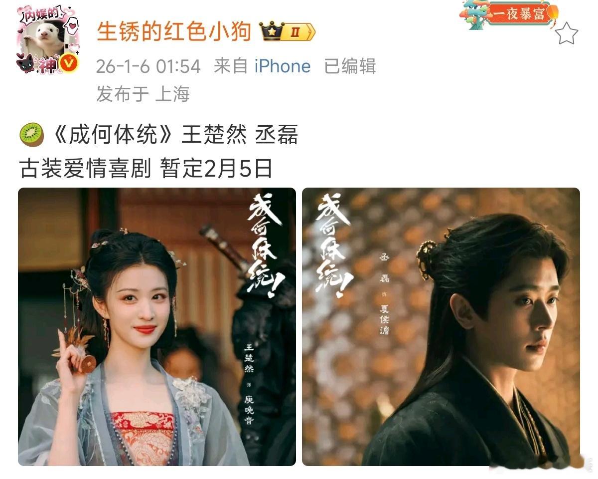 2月古装对打，你会看哪一部？🥝     《成何体统》王楚然、丞磊🐧🥝《冰湖