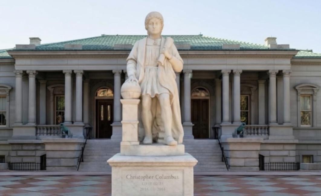 特朗普已在白宫草坪上竖立了克里斯托弗·哥伦布Christopher Columb