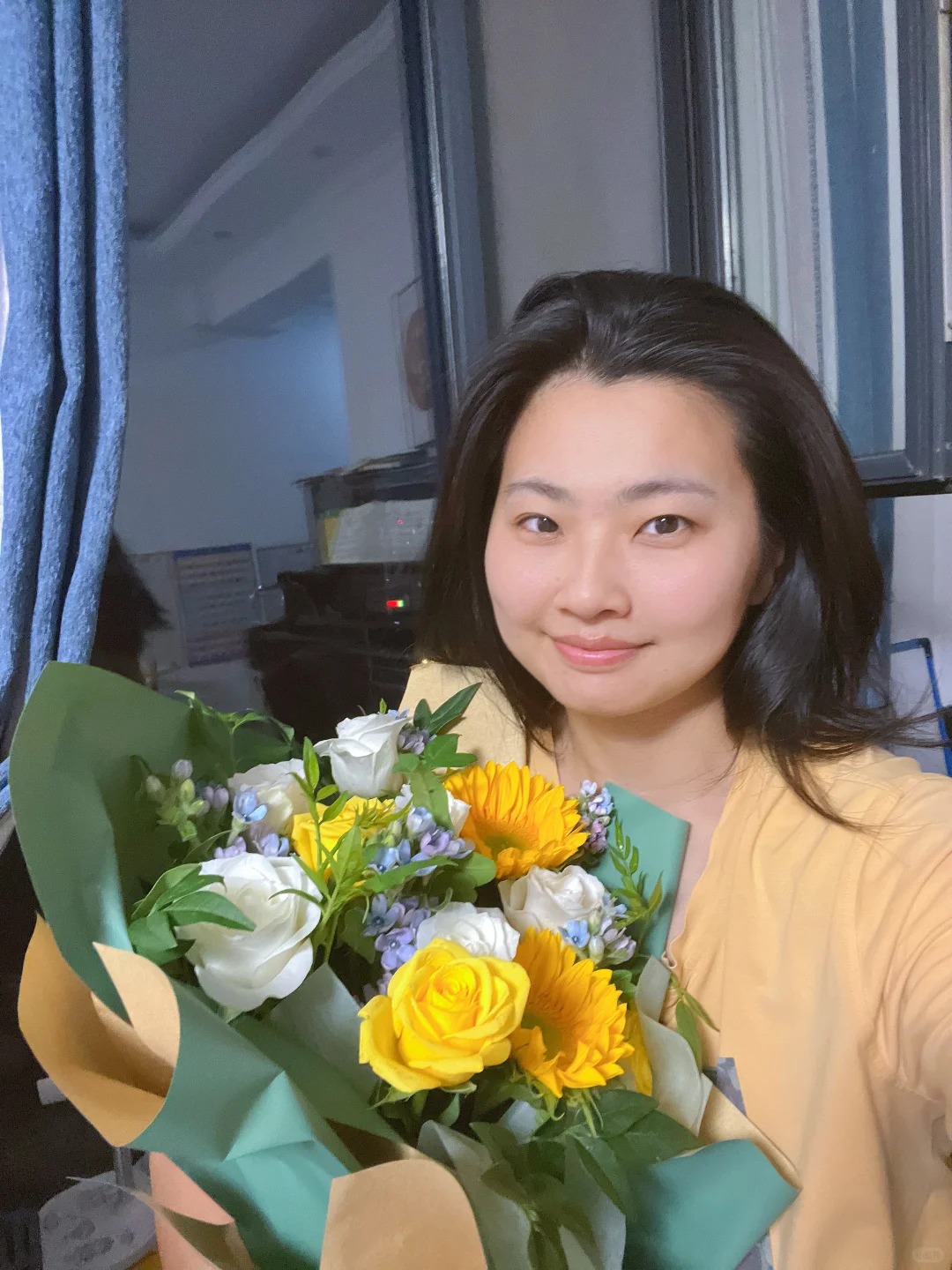感冒收到老公送的花花