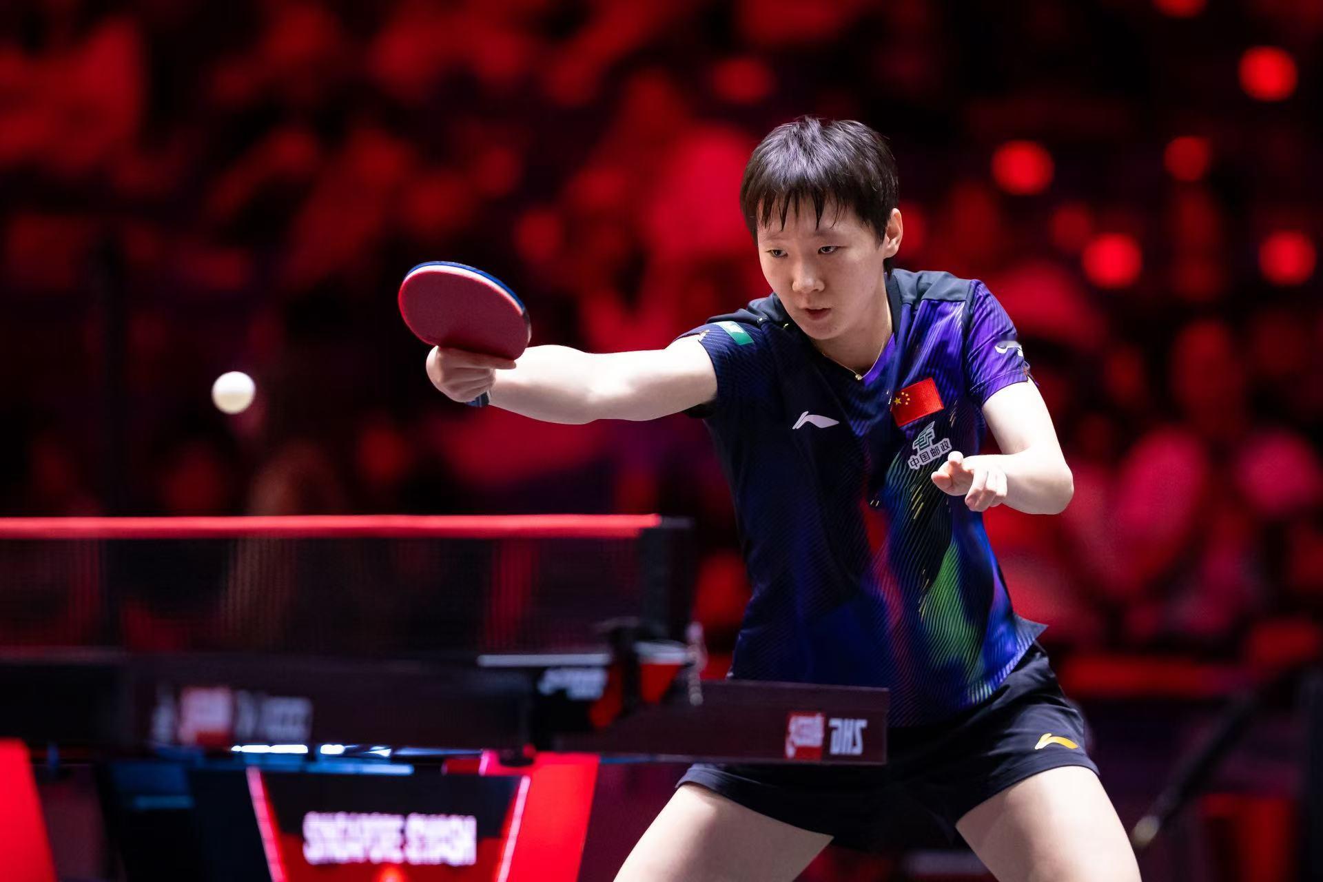 王曼昱只让对手拿了8分王曼昱新加坡大满贯开门红 （图片：WTT世界乒联） 