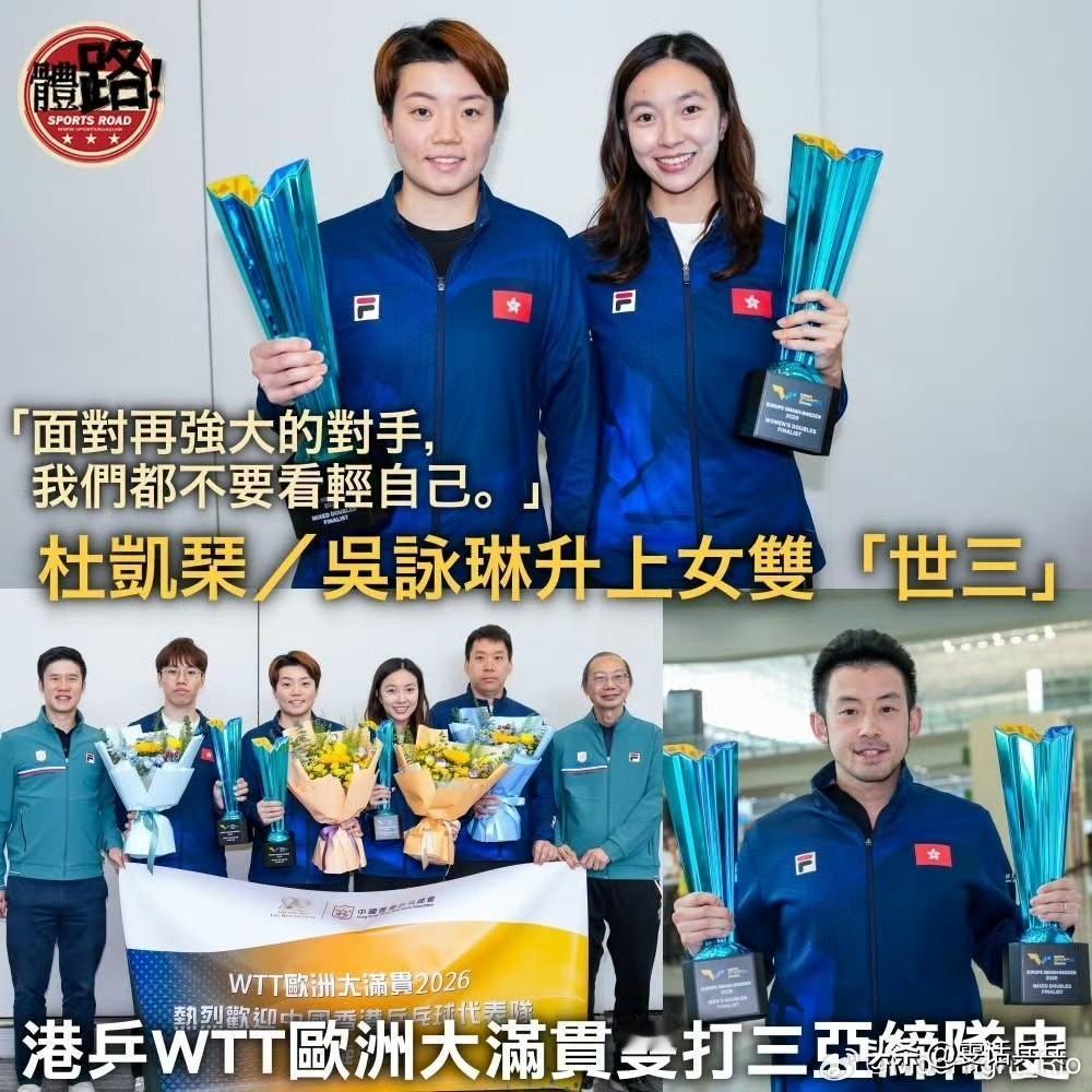 【体路专讯】香港队瑞典站大满贯总结（下）
（接上期）
今次WTT欧洲大满贯接连对